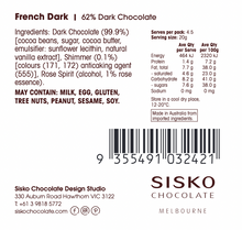 Load image into Gallery viewer, Bars | French Dark Chocolate | 62% cacao | 90g