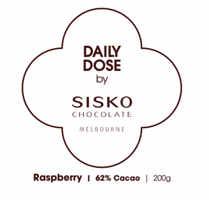 Daily Dose | Raspberry| Dark Chocolate | 62% cacao | 200g