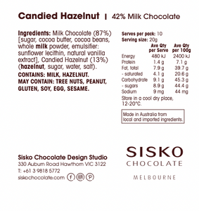 Daily Dose | Candied Hazelnut | Milk Chocolate | 42% cacao | 200g