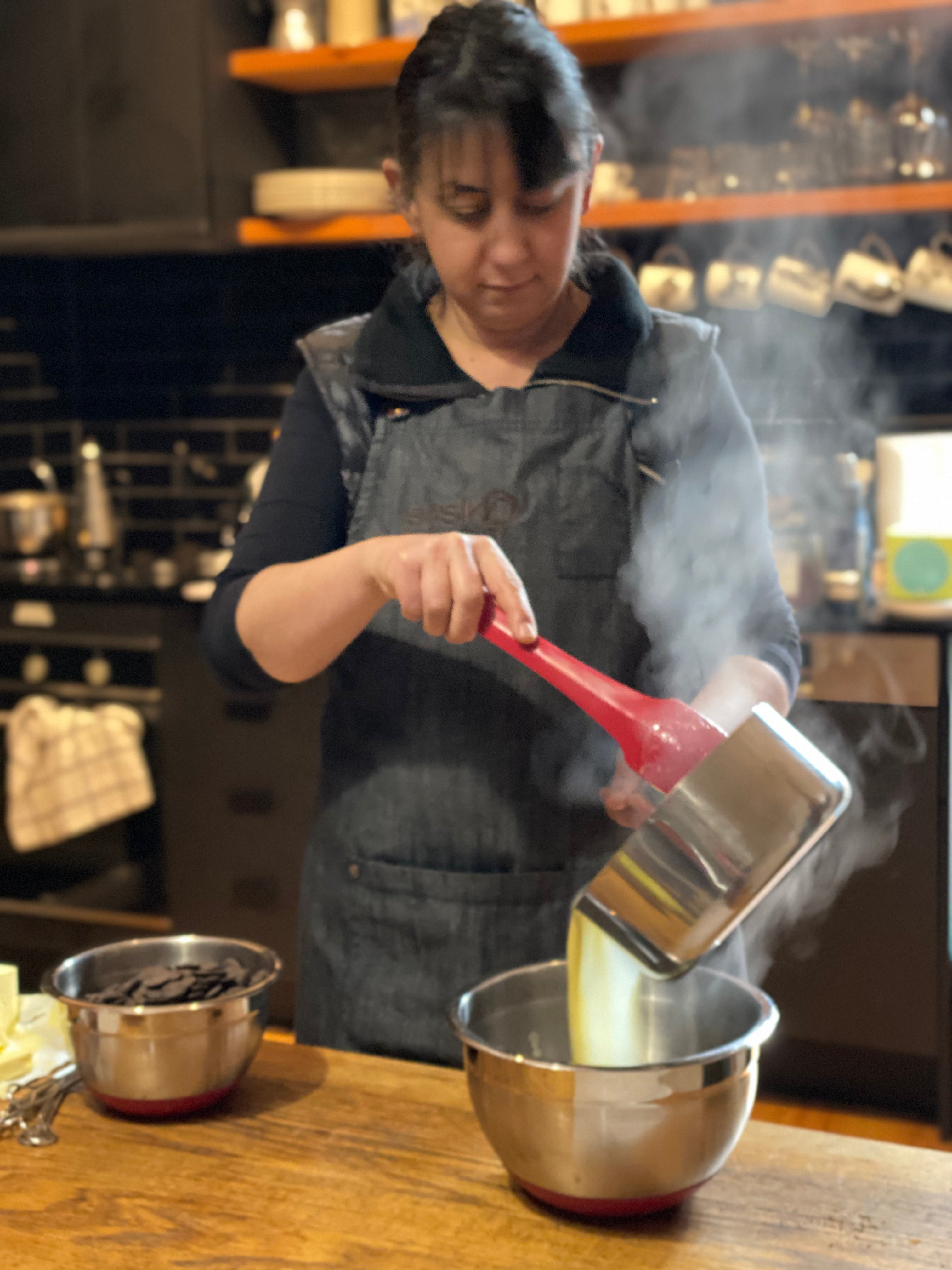 Making a chocolate ganache 