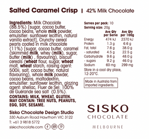 Daily Dose | Salted Caramel Crisp | Milk Chocolate | 42% cacao | 200g