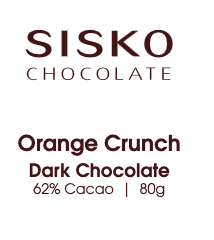 Disk | Orange Crunch | French Dark Chocolate | 62% Cacao | 80g