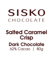 Disk | Salted Caramel Crisp | French Dark Chocolate | 62% Cacao | 80g