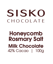 Honeycomb | Rosemary Salt | Milk Chocolate | 42% cacao | 100g