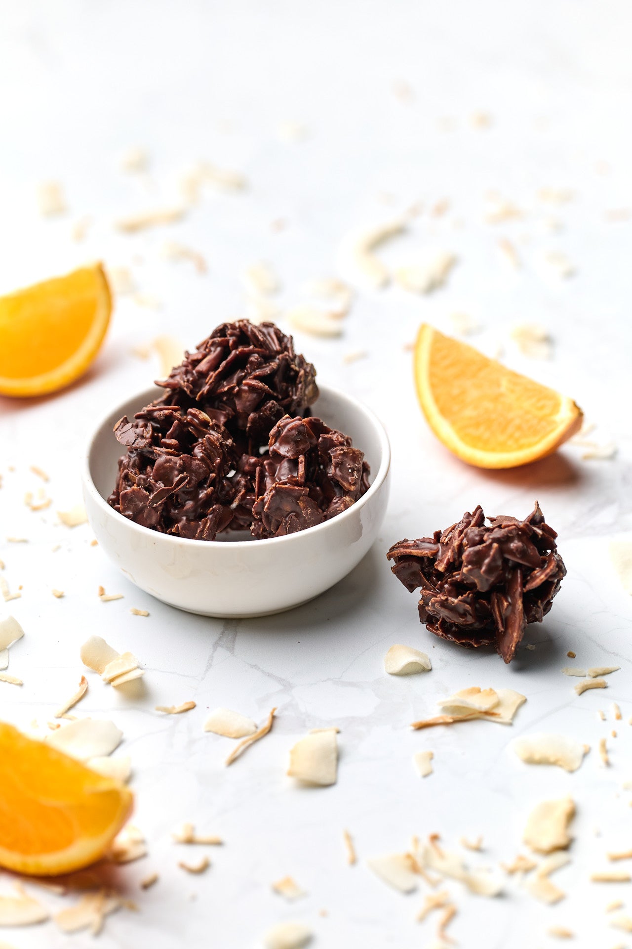 Coconut Clusters | Orange | French Dark Chocolate | 62% Cacao | 100g