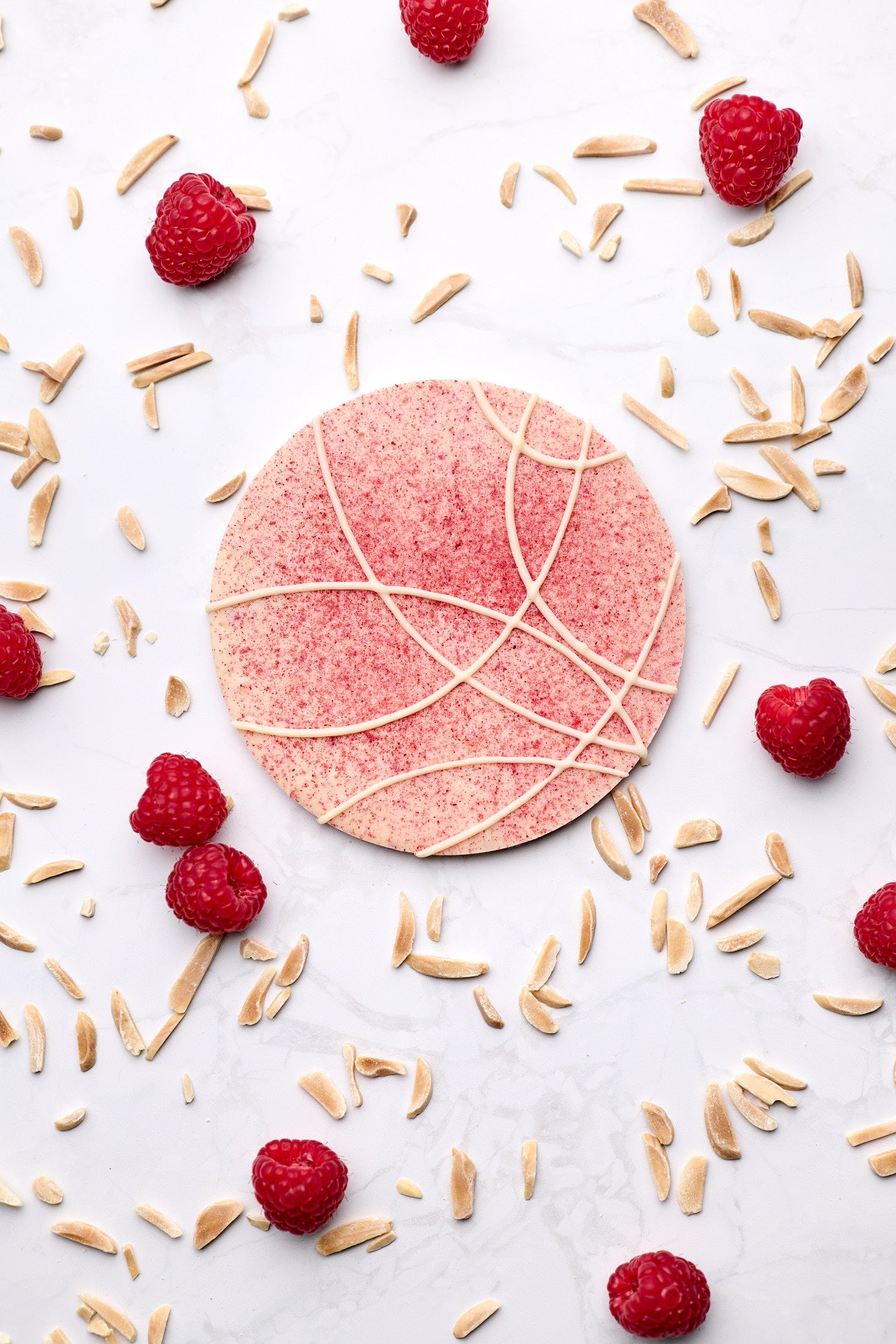 Disk | Raspberry Almond | French White Chocolate | 31% Cocoa Butter | 80g