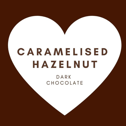 Heart | Caramelised Hazelnuts | French Dark Chocolate | 62% cacao | 80g