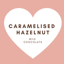 Load image into Gallery viewer, Heart | Caramelised Hazelnuts | French Milk Chocolate | 42% cacao | 80g