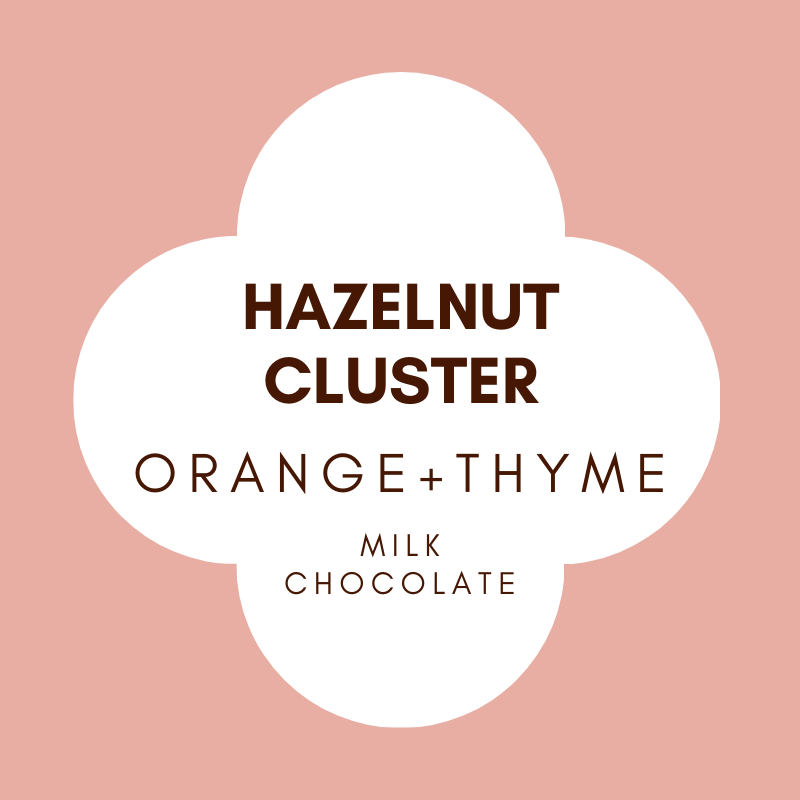 Hazelnut Clusters | Orange Thyme | French Milk Chocolate | 42% Cacao | 100g
