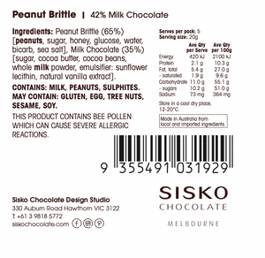 Peanut Brittle | Milk Chocolate | 42% cacao | 100g