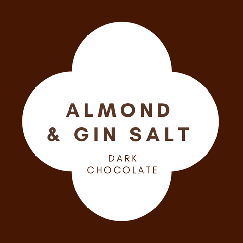 Almond & Gin Salt  | French Dark Chocolate | 62% Cacao | 80g