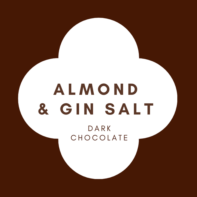Almond & Gin Salt  | French Dark Chocolate | 62% Cacao | 80g